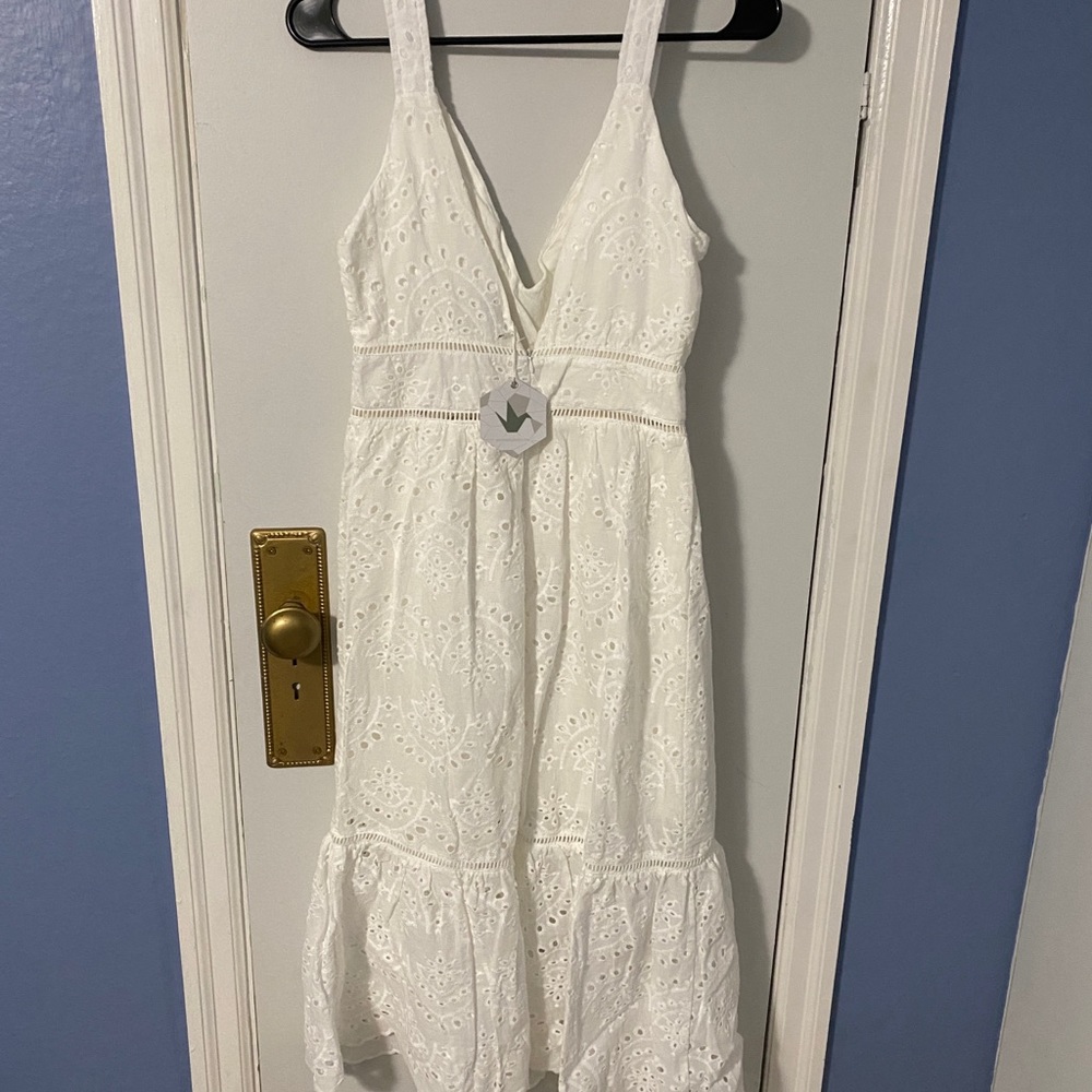 White Eyelet Lace Dress - Picture 2 of 4